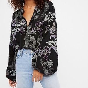 Beautiful Black Oversized Free People Blouse size medium